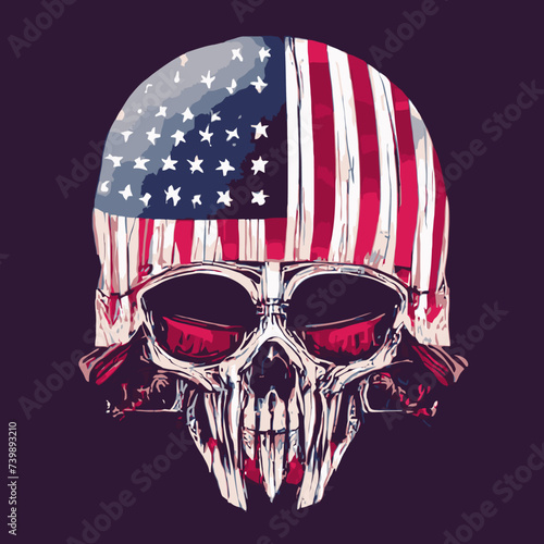 vector artwork A skull vector , cranium skull , human skull vector,free vector with a flag on it vector design vector artwork color vector design abstract 