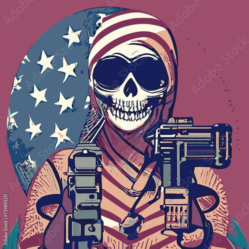 vector artwork A skull vector , cranium skull , human skull vector,free vector with a gun vector design vector design illustrations 