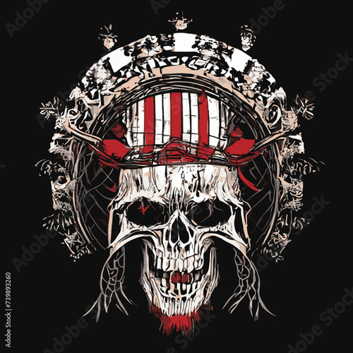 vector artwork A skull vector , cranium skull , human skull vector,free vector with a hat vector design vector design prints 