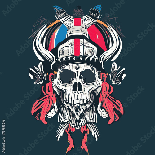 vector artwork A skull vector , cranium skull , human skull vector,free vector with colorful feathers vector design 