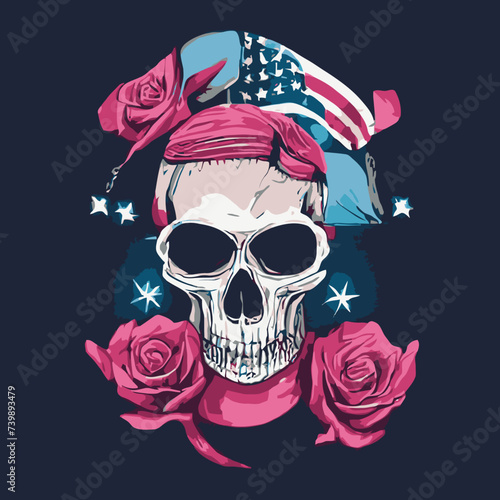 vector artwork A skull vector , cranium skull , human skull vector,free vector with roses and stars vector design prints vector design illustrations 
