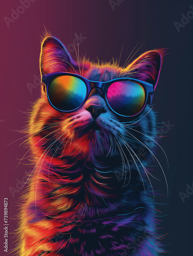 Cat with sunglasses © AlineAll