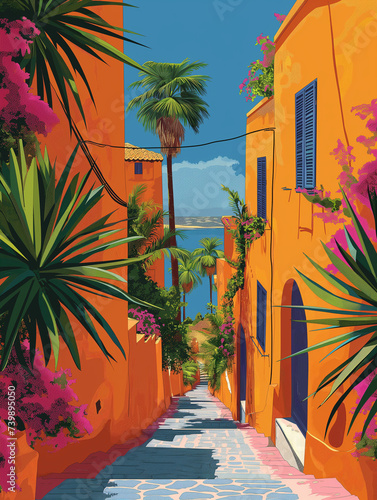 Colorful mediterranean street