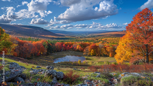 A tapestry of colors blankets the valley as autumn arrives. 