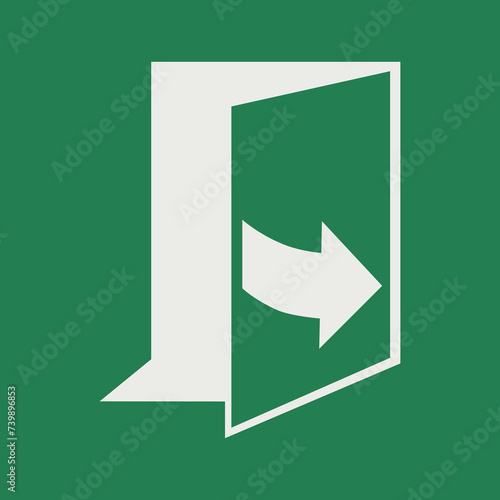 SAFETY CONDITION SIGN PICTOGRAM, DOOR OPENS BY PULLING ON THE LEFT-HAND SIDE ISO 7010 – E057 photo