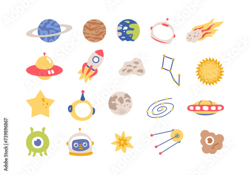 Space Element Universe Illustration Set