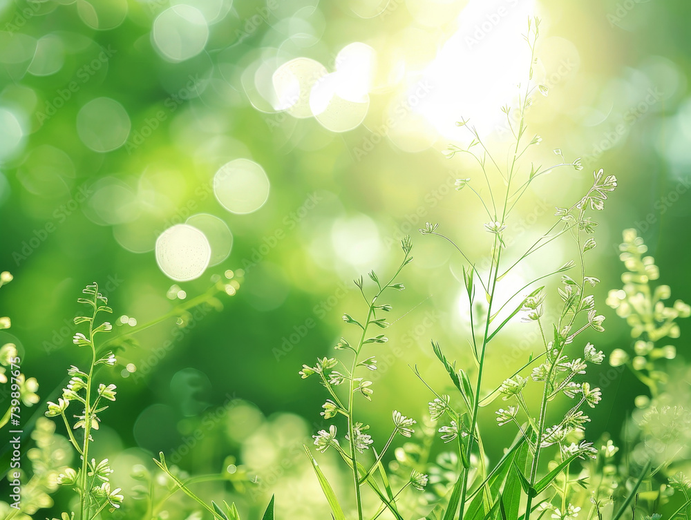 Fototapeta premium green, nature, summer, meadow, grass, spring, fresh, background
