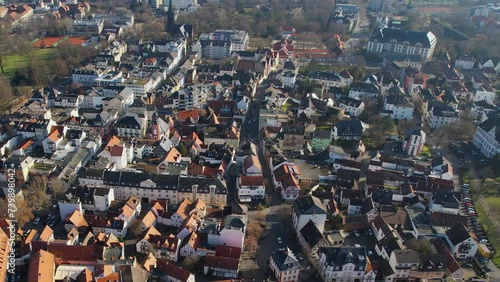 Aerial around the town Bad Nauheim in Germany on a sunny day in autumn photo