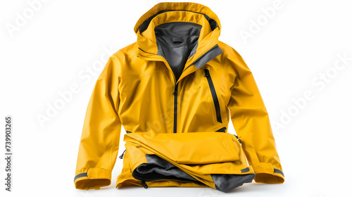 Foldable travel umbrella and rain jacket