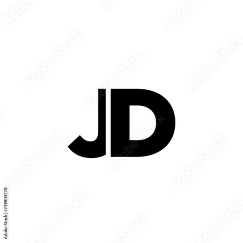 Letter J and D  JD logo design template. Minimal monogram initial based logotype.