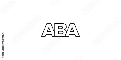 Aba in the Nigeria emblem. The design features a geometric style, vector illustration with bold typography in a modern font. The graphic slogan lettering. photo