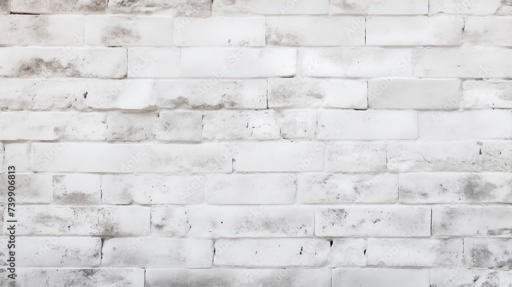 Fototapeta premium White brick wall background, copy space