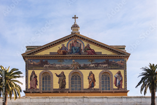 Fototapeta Facade of Basilica of Saint Paul Outside the Walls (Basilica Papale di San Paolo fuori le Mura)