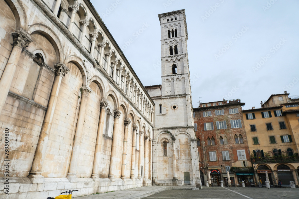 The Cathedral Chiesa di San Michele in Foro in the square piazza San Michele in Lucca, Italy
