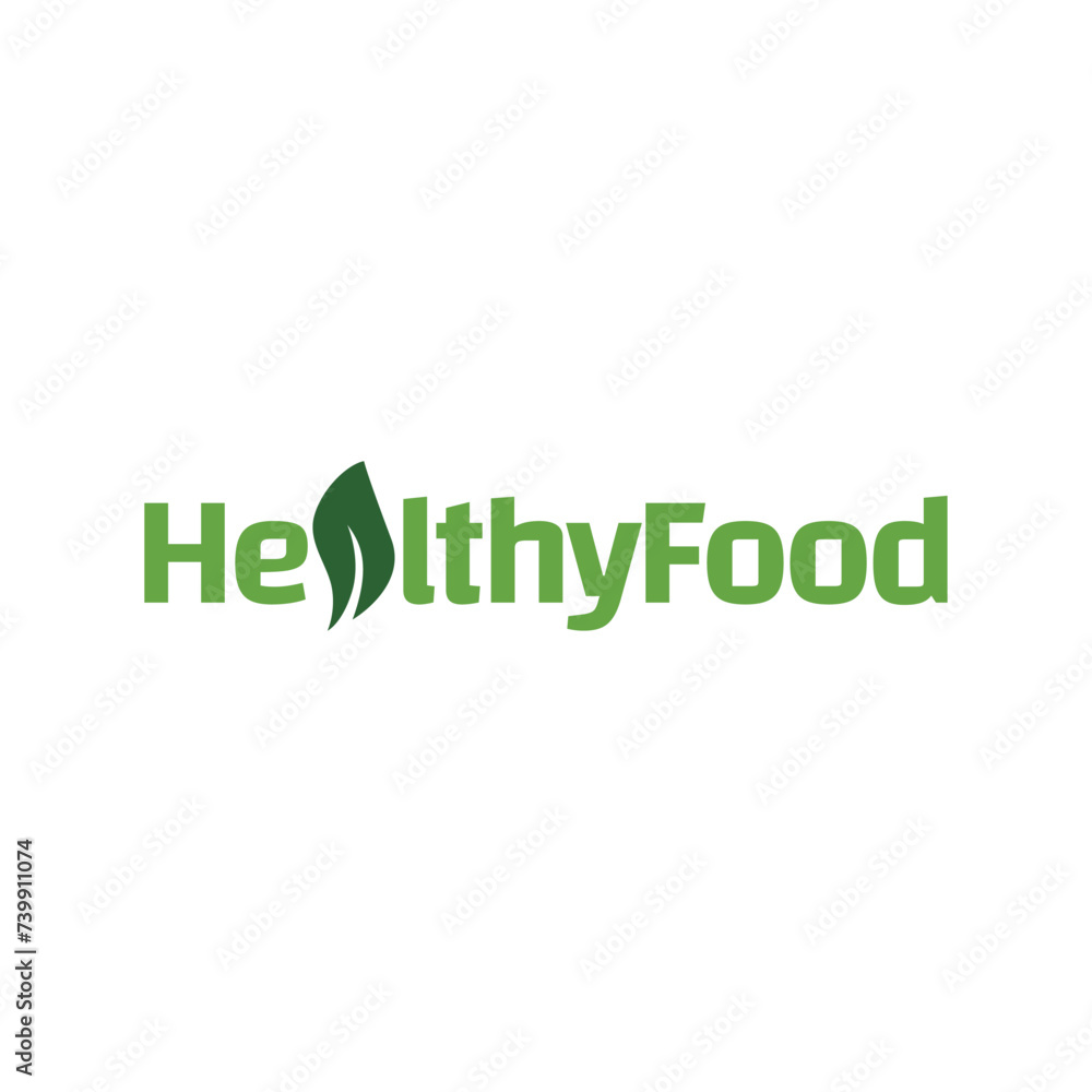 healthy food logo design with leaf elements. Organic food vector design healthy food logo design with leaf elements. Organic food vector design
