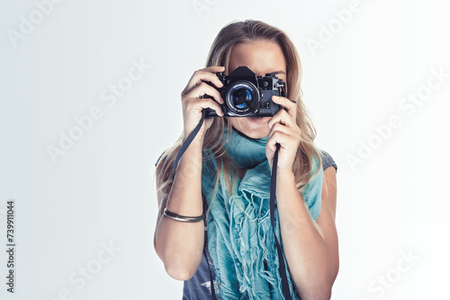 Young Photographer Woman on Photoshoot