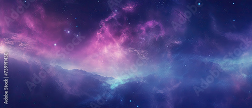 Abstract cosmos Cloudy purple galaxy with wise stars space background created with Generative AI Technology