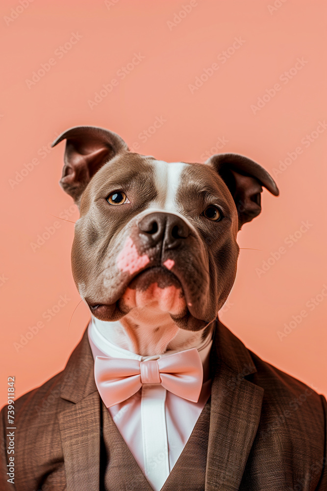 Minimalist American Bully Dog in Suit Minimalist American Bully Dog in Suit