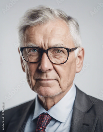 portrait of a senior company executive, isolated white background. copy space for text 