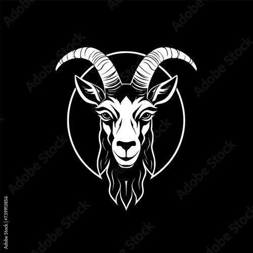 Goat - Minimalist and Flat Logo - Vector illustration