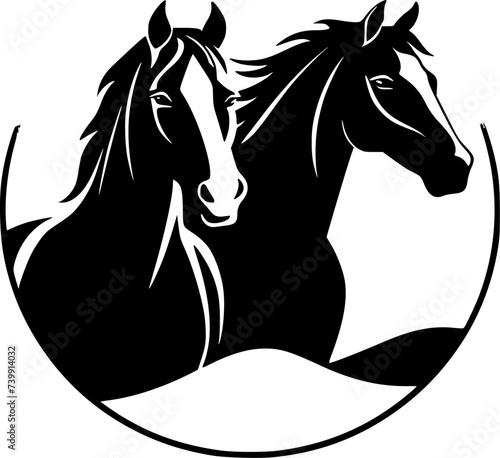 Horses - High Quality Vector Logo - Vector illustration ideal for T-shirt graphic