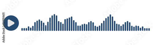podcast audio waveform template for radio, voice messages, music player, voice assistant, voice recorder