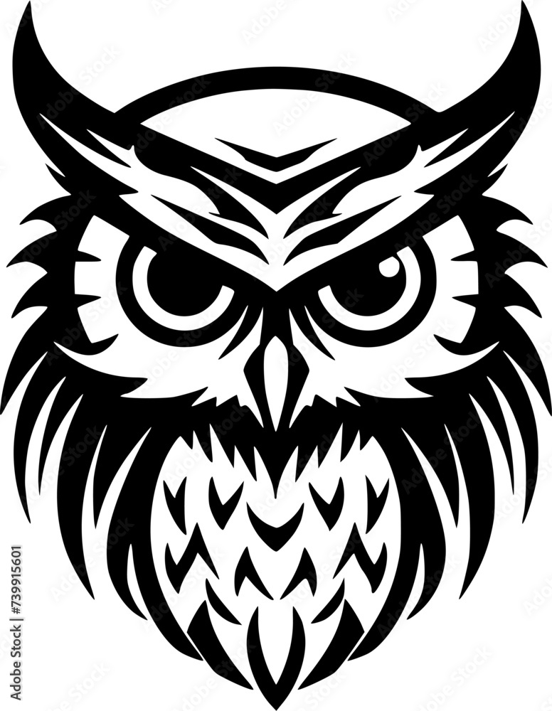 Owl Baby | Minimalist and Simple Silhouette - Vector illustration