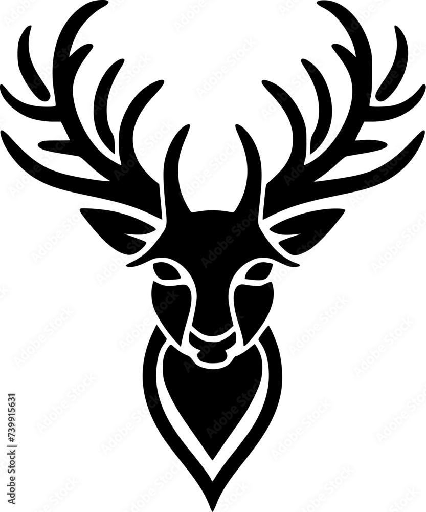 Reindeer - Minimalist and Flat Logo - Vector illustration Reindeer - Minimalist and Flat Logo - Vector illustration