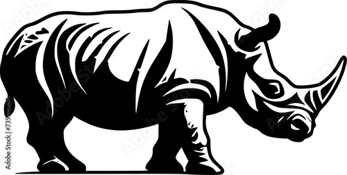 Rhinoceros - Minimalist and Flat Logo - Vector illustration