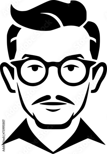 Teacher - Minimalist and Flat Logo - Vector illustration