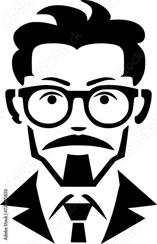 Teacher | Black and White Vector illustration