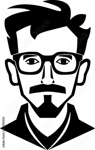 Teacher | Black and White Vector illustration