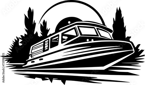 Boat | Minimalist and Simple Silhouette - Vector illustration