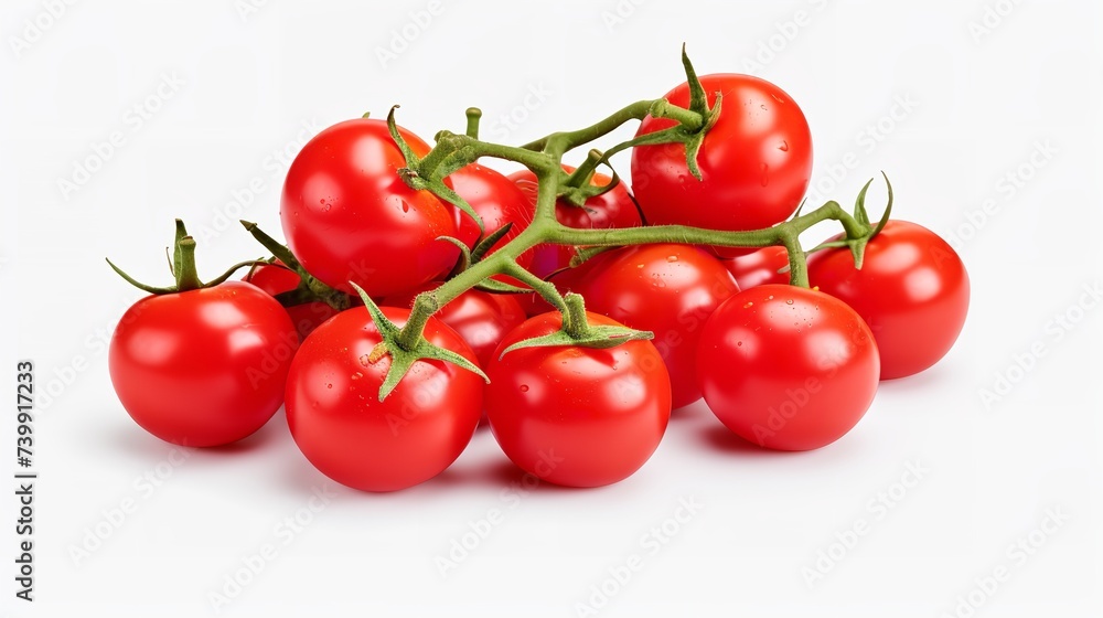 3D Bunch of Miniature Realistic Red Ripe Tomatoes 3D Bunch of Miniature Realistic Red Ripe Tomatoes