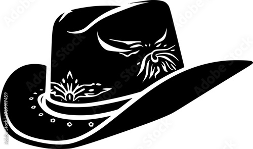 Cowboy Hat | Black and White Vector illustration