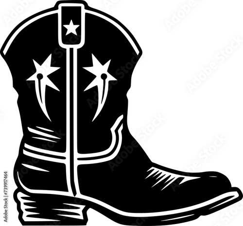 Cowboy Boot | Minimalist and Simple Silhouette - Vector illustration