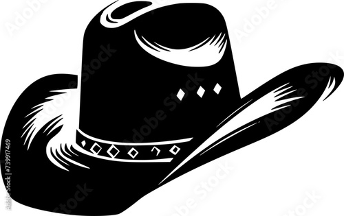 Cowboy Hat | Black and White Vector illustration