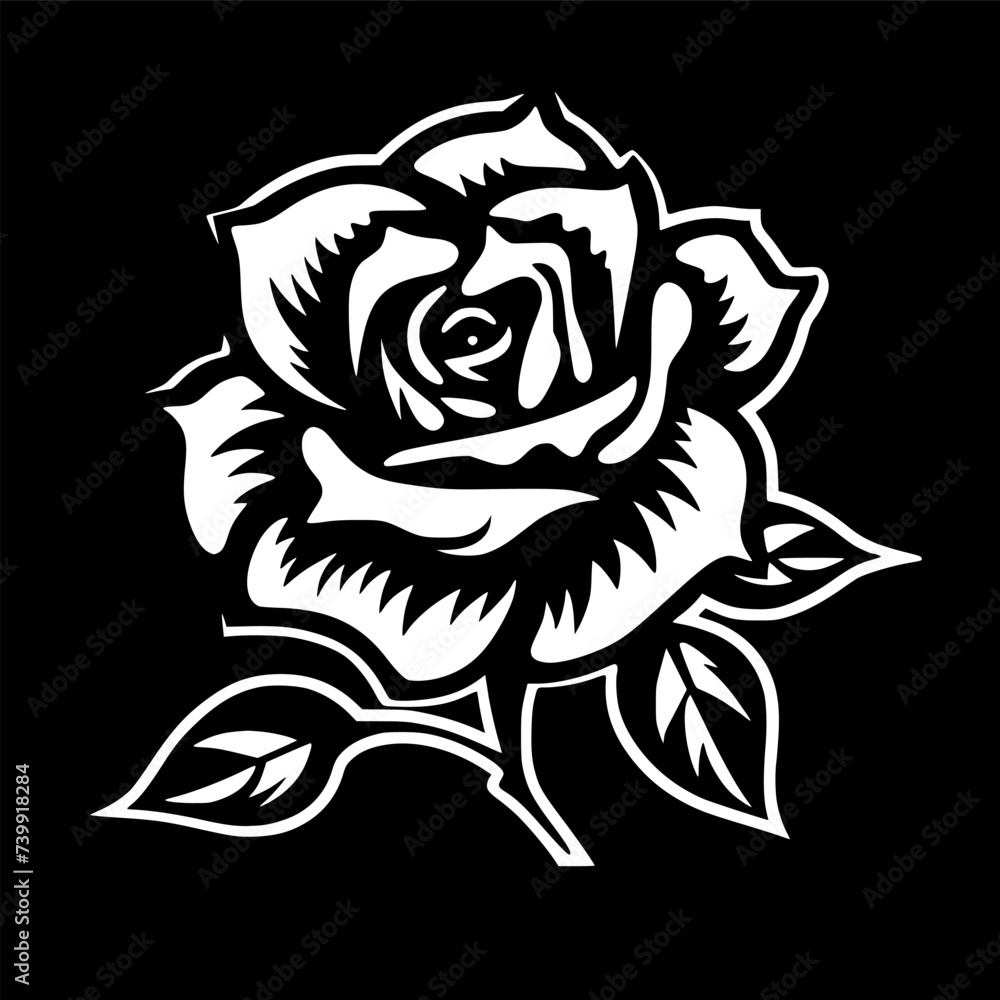 Flower | Black and White Vector illustration Flower | Black and White Vector illustration
