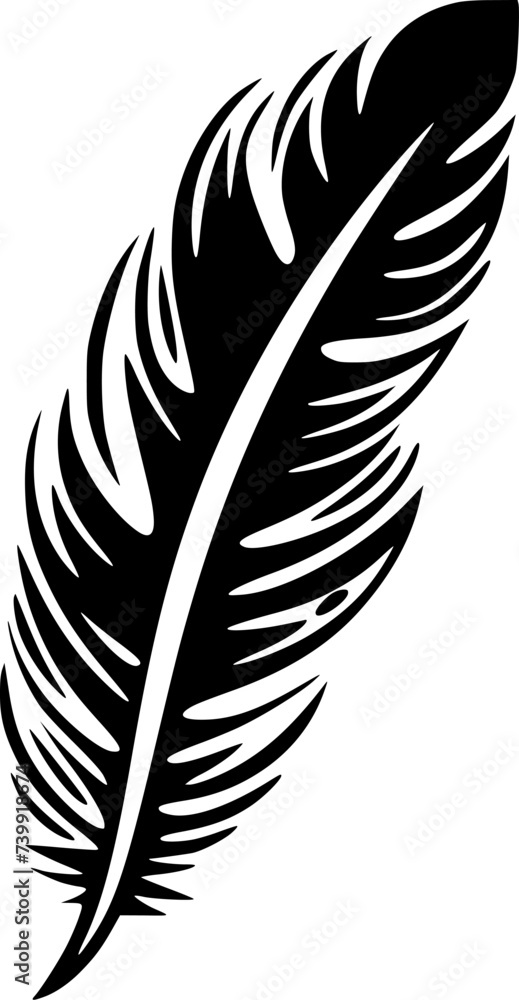 Fototapeta premium Feather - Minimalist and Flat Logo - Vector illustration