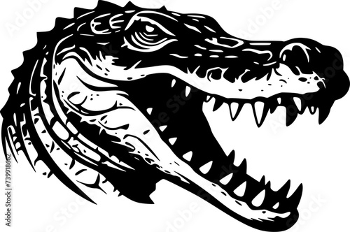 Crocodile - High Quality Vector Logo - Vector illustration ideal for T-shirt graphic © CreativeOasis