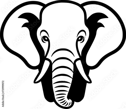 Elephant | Black and White Vector illustration