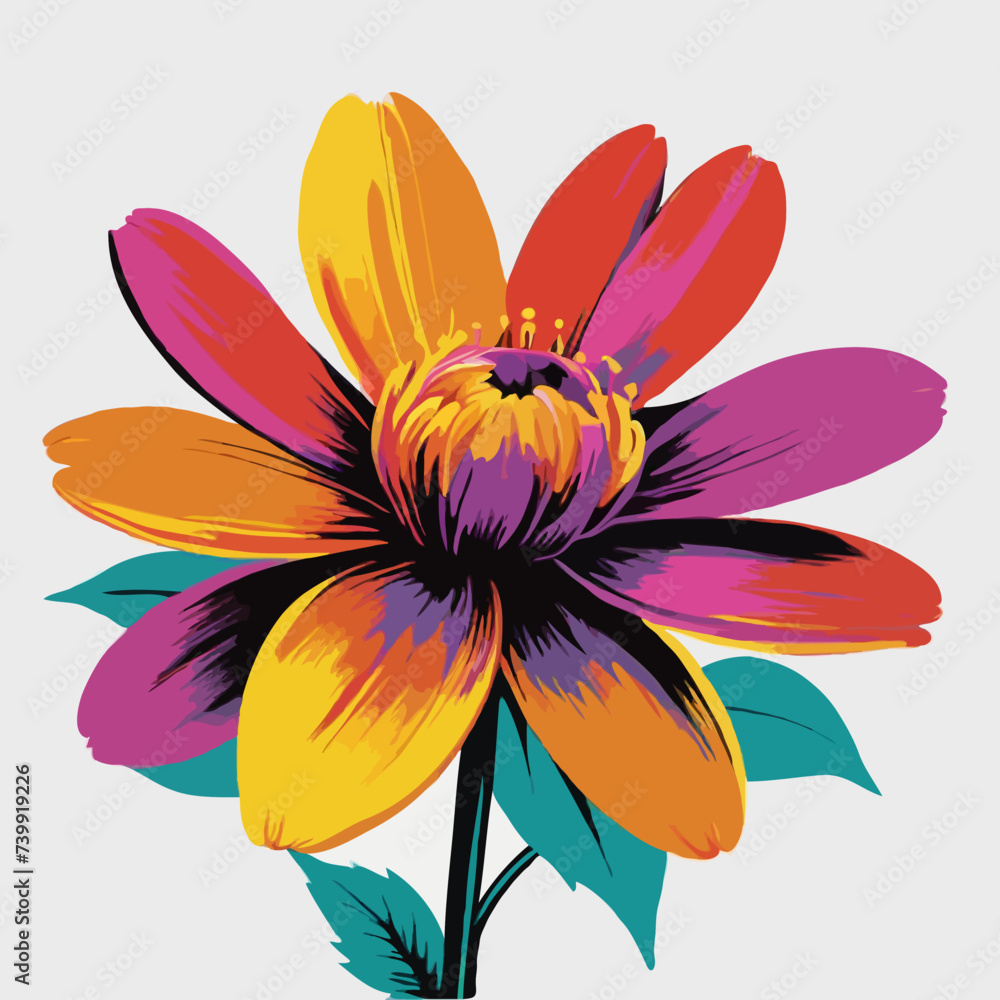 illustration of a colourful flower illustration of a colourful flower