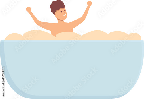 Kid wash activity icon cartoon vector. Body care. Mom care born baby