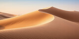 Mesmerizing sand dunes at sunrise in vast desert