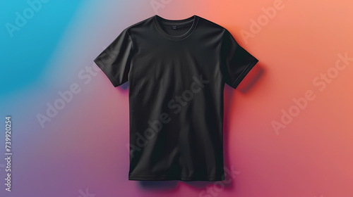Black T-Shirt on Neutral Backdrop for Product Mockup Design Template