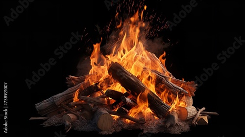 3D Rendering Campfire Isolated on Transparent