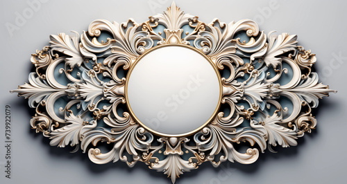 3d wallpaper stretch decoration model of an isolated golden mandala with golden decorative frame