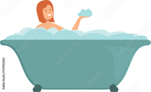 Smile bathe icon cartoon vector. Care born kid. Bathing cleaning