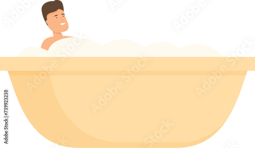 Bathing with toy icon cartoon vector. Small wash infant. Cleaning body