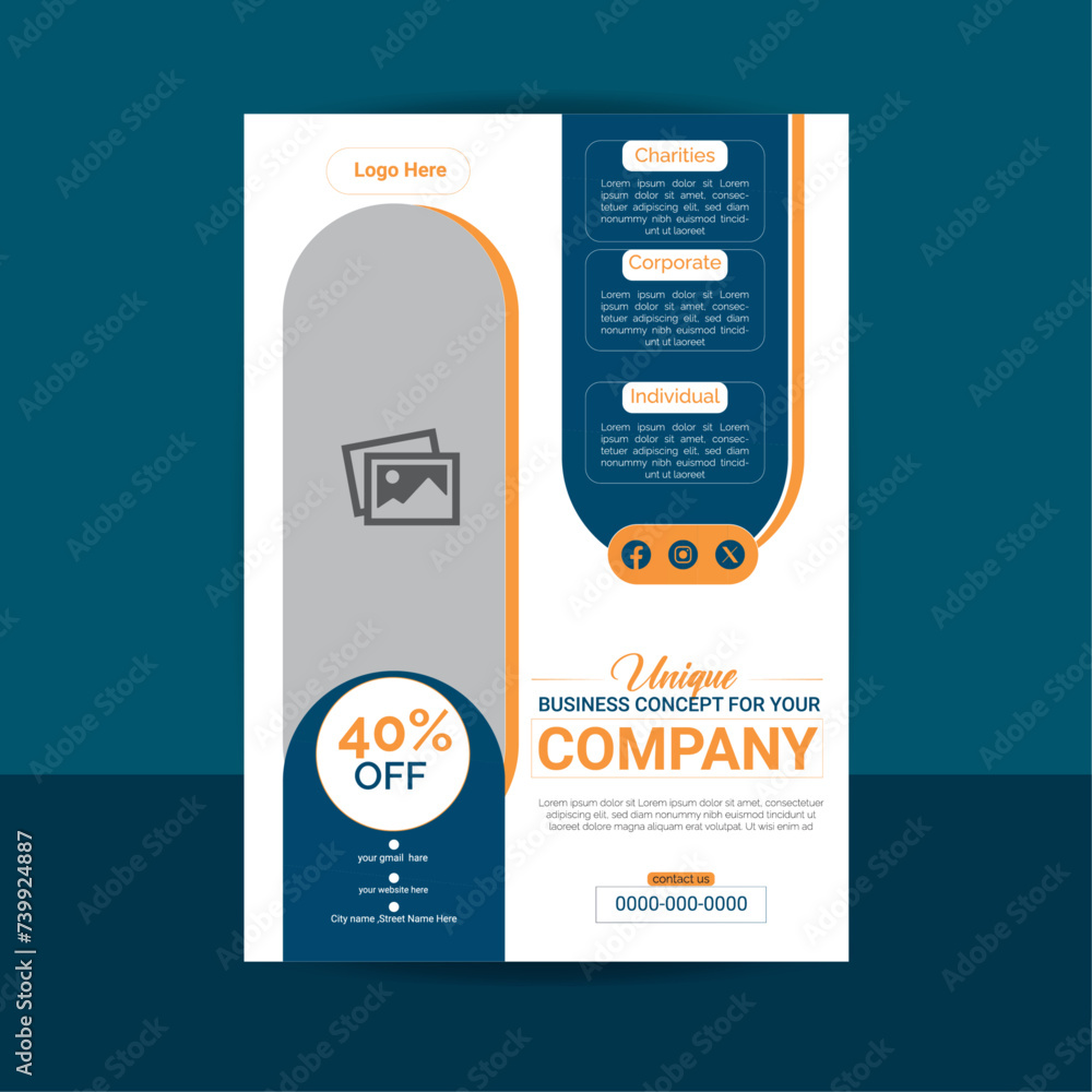 Obraz premium Corporate business flyer design template 